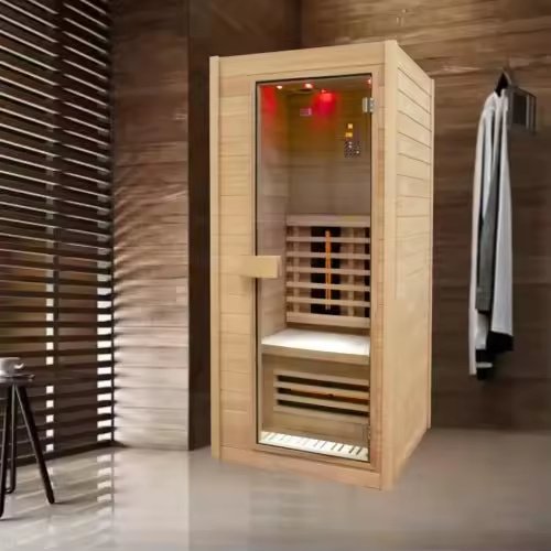 Compact Indoor Infrared Sauna with Glass Door