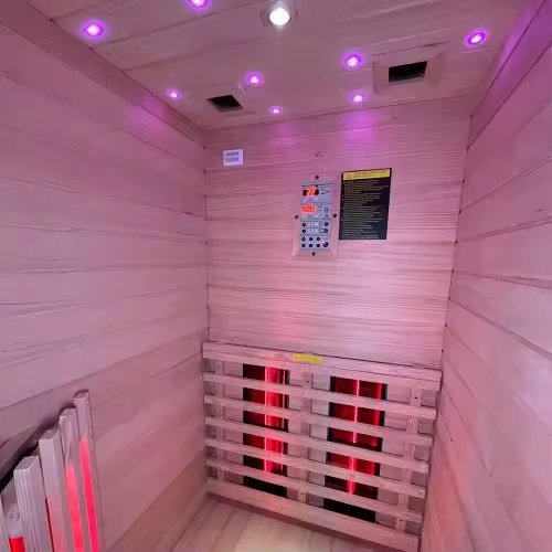 Compact Indoor Infrared Sauna with Glass Door