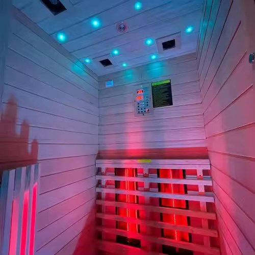 Compact Indoor Infrared Sauna with Glass Door