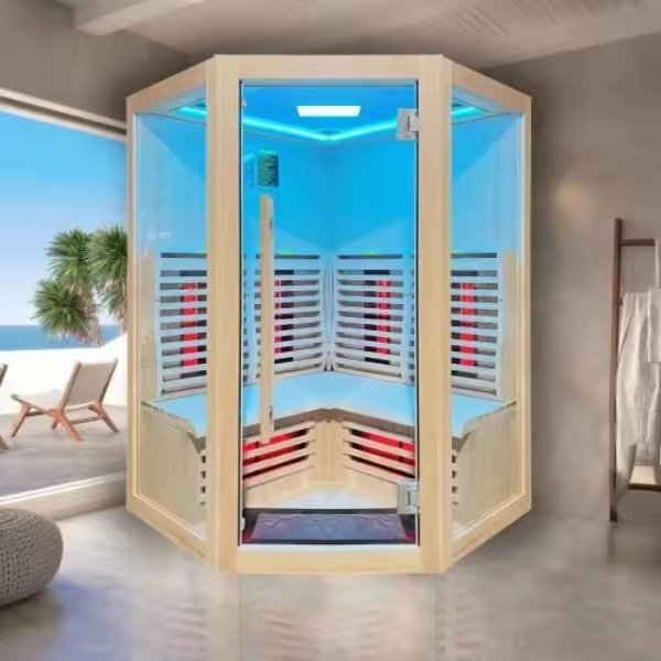 Corner Infrared Sauna with Glass Front