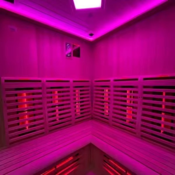 Corner Infrared Sauna with Glass Front
